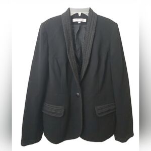 Anne Klein Black Women's Embroidersd Blazer - Size 10